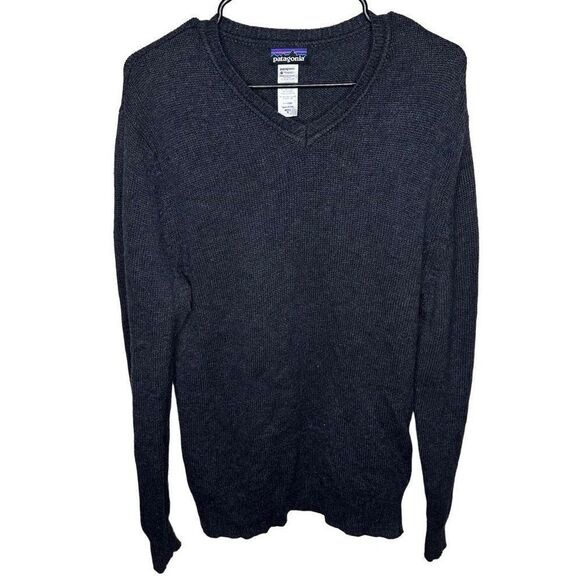 Patagonia Wool Pullover Knitted Sweater Size M V Neck - Picture 1 of 5